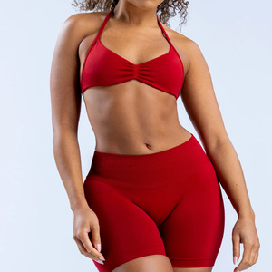 Roregal alta elasticidad Light Extinction Nylon sin costuras Yoga Halter Bra Beautiful Back Sports Bra para mujer - Product Image 2