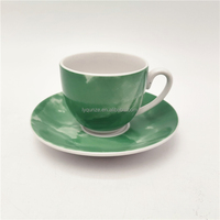 Ensemble tasse et soucoupe en porcelaine blanche brillante émaillée de 80 ml, 120 ml, 180 ml pour cappuccino, latte, café et thé