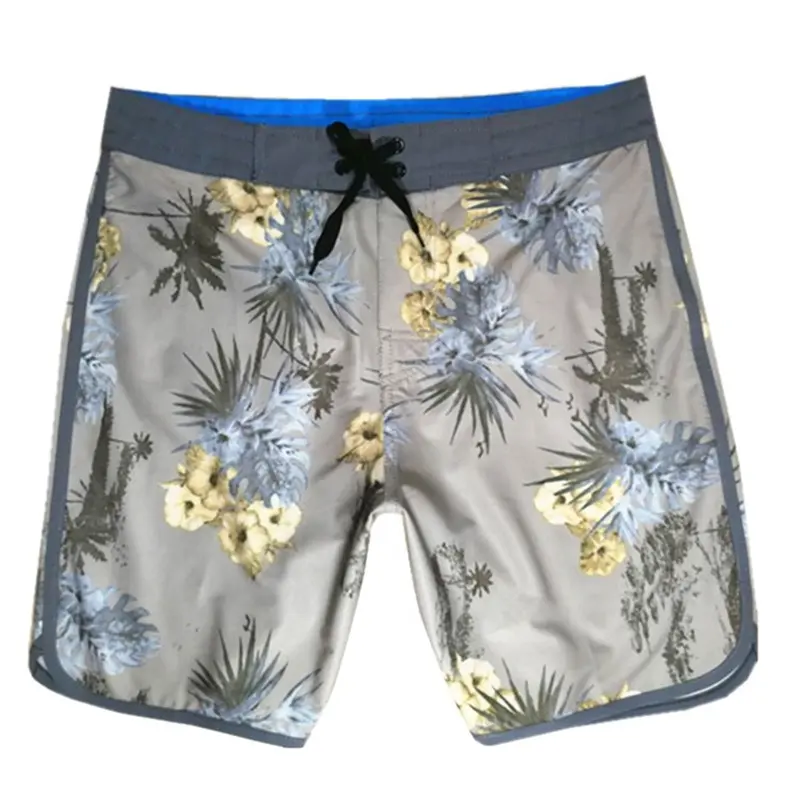 In voorraad new design zomer heren hawaiian print strech board shorts