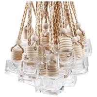 Bouteille de parfum suspendue en verre vide de 8ml, diffuseur de parfum étanche, or argent noir