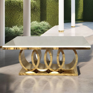 Muebles Modernos de Acero Inoxidable con Patas Doradas y Cubierta de Mármol para el Hogar, Lujo para Comedor, Hotel, Bar, Cocina, Diseño Espejado - Product Image 1