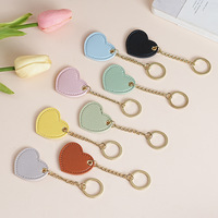 Porte-clés Cœur Personnalisé en Cuir PU et Alliage de Zinc, Breloque de Sac en Forme de Cœur, Anneau de Clés Élégant, Accessoire de Sac pour la Saint-Valentin