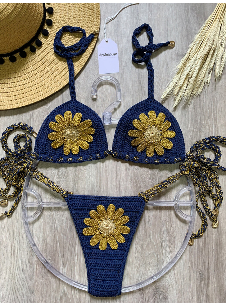Navy+Gold Flower