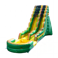 Toboggan aquatique gonflable vert de 19 pieds avec piscine