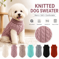 Pull en tricot personnalisé OEM pour chien, col roulé chaud, vêtements pour animaux de compagnie, pull tricoté pour chiot pour l'hiver, pour petits chiens