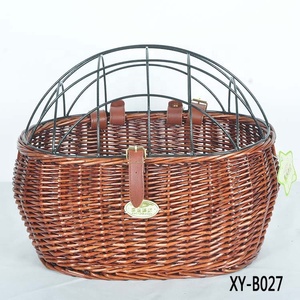 Cestino per bici per cani <span class=keywords><strong>nero</strong></span> intrecciato a mano cestino per bicicletta in rattan cestino per bicicletta posteriore in <span class=keywords><strong>vimini</strong></span> per cani - Product Image 2