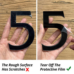 Numéros de maison modernes autocollants de 4 pouces, imperméables et résistants aux intempéries, pour boîte aux lettres, maison, hôtel, chambre, ferme, en acrylique noir - Product Image 3
