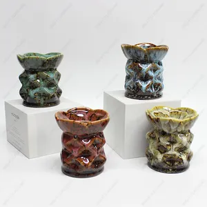 Difusor de aroma personalizado, queimador de óleo essencial de cerâmica com suporte de vela, óleo essencial, queimador de incenso
