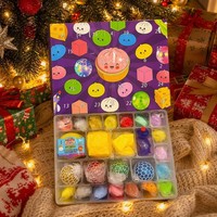 Coffret Calendrier de l'Avent Mystère 24/25 pièces : Jouets Squishy en forme de Ravioli Mignons et Anti-stress