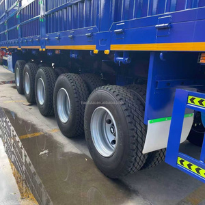 Semi-remorque à plateau à 5 essieux en acier de 90 tonnes de bonne qualité pour le <span class=keywords><strong>transport</strong></span> de bétail/vaches/porcs/volailles/<span class=keywords><strong>animaux</strong></span> - Product Image 2