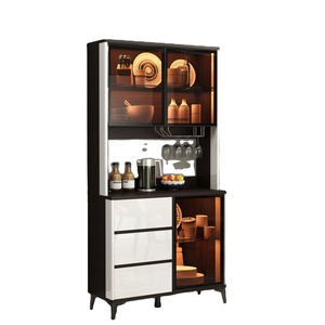 Meuble de bar multifonctionnel moderne et simple pour salon, buffet noir - Product Image 1