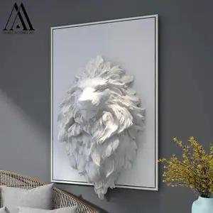 Art Lion Head Lion Face Home Decor Decoration Resin Large Lion Head Wall Sculpture Mounted