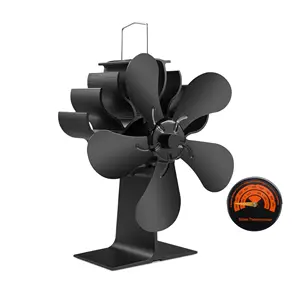 Dropshipping Heat-powered Stove Fan Freestanding 5-blade Heater Low Price High Airflow Stove Fan Fireplace Fan for Winter
