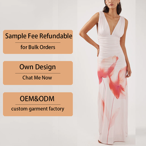 <span class=keywords><strong>Abito</strong></span> Lungo Floreale <span class=keywords><strong>Rosa</strong></span> Casual da Donna, Produzione Personalizzata di Abbigliamento Femminile - Product Image 1