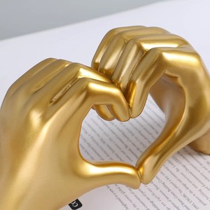 Love Finger Modern Gesture Sculpture Home Bookshelf Desktop <b>Gold</b> <b>Decoration</b> Heart Hand Statue Living <b>Room</b> Bedroom <b>Decoration</b> - Product Image 1