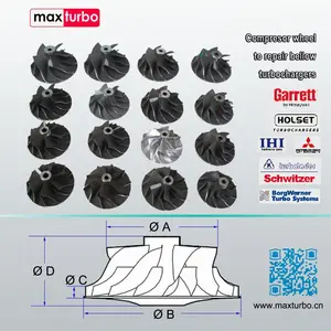 Rueda de compresor TF035 49135-05895 para turbocompresor MHI