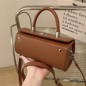 2026 Luxury Custom Designer Fashion Women's Handbag Single Strap <b>Small</b> Flap Logo Boston Bag Candy PU Portable Cover Closure - Product Image 1