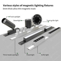 Éclairage sur Rail Magnétique Linéaire LED Ultra-Mince Encastré et Caché pour Plafond 48V, Spots 1M 1.5M 2M 3M, Système Slim à 4 Fils