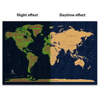 Deluxe Travel Scratch Off World Map Poster Papel recubierto
