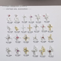 Paso Sico Bestseller transfrontalier, embellissements pour nail art en alliage étoile à quatre branches rétro, strass pour ongles personnalisables