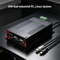 PC industriel embarqué d'origine chinoise, installation sur rail DIN, X86 sans ventilateur, 4 ports LAN, RS485, CAN, large plage de température 40-80°C, alimentation CC redondante 9-36V