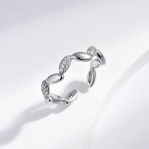 high quality copper Modern Geometric <b>unique</b> Silver Plated <b>ring</b> cubic zirconia sapphire Wedding Fashion Jewelry <b>rings</b> for women - Product Image 1