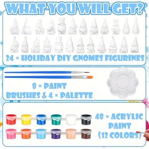 부활절 그놈 석고 세라믹 페인팅 장난감, 휴일 재미를 위한 DIY 페인트 인형 및 공예 키트 - Product Image 6