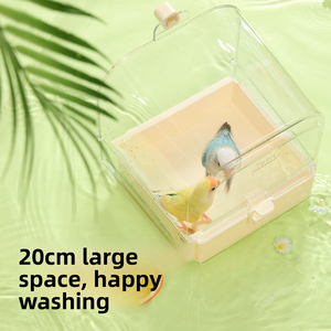 Fournitures pour petits animaux spécifiques aux perroquets Bassin de bain anti-éclaboussures Mangeoire à oiseaux pour étourneaux Perruches Inséparables Cockatiels - Product Image 5