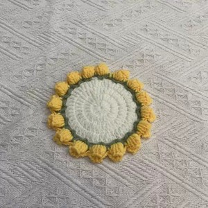 Sous-verre en tricot fait main motif rose, sous-verre floral mignon, pot de fleurs au crochet, décoration de <span class=keywords><strong>table</strong></span> en tissu style <span class=keywords><strong>bohème</strong></span> - Product Image 6