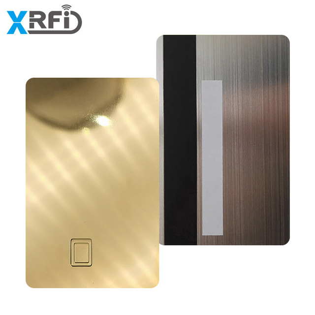 Customizable 13.56mhz Rfid Smart Nfc Stainless Steel Embossed Business Metal Card Vip Card Nfc Metal Card