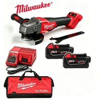 Meuleuse électrique sans fil Milwaukee FUEL Brushless 125 mm au lithium-ion avec poignée auxiliaire pour travaux de découpe et de polissage