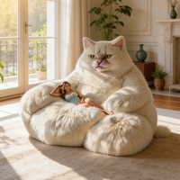 Canapé lounge de luxe pour chat blanc de grande taille, fauteuil ergonomique moderne et moelleux, mobilier de salon design