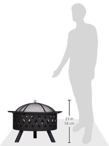 32 pouces Ronde Crossweave Bois Brasier Foyers Ensemble - Product Image 6