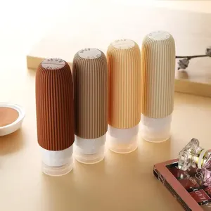 Bouteille de voyage en plastique portable anti-fuite avec logo personnalisé, nouveau design, 90 ml/3 oz, kit de bouteilles de voyage en silicone rechargeables pour articles de toilette - Product Image 3