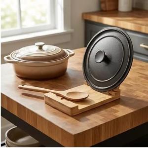 GL Moderno Soporte Plegable de Bambú para Vajilla, Tapa de Olla, Estante de Cocina, Accesorios para el Hogar para Platos, Botellas y <span class=keywords><strong>Sartenes</strong></span> - Product Image 2