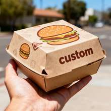 Caja de Cartón Corrugado Personalizada para Hamburguesas con Acabado Barnizado Desechable - Product Image 4