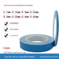 Ruban adhésif thermique double face en fibre de verre à haute adhérence, film bleu, panneau lumineux LED, découpe, ruban thermique haute performance