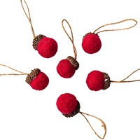 Ornements en feutre de laine en forme de gland et de pomme de pin en gros, décorations à suspendre pour sapin de Noël, accessoires pour couronnes d'automne pour la décoration de la maison en fêtes