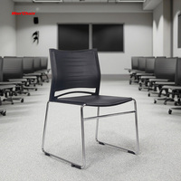 Chaise de bureau moderne en plastique PP empilable et connectable, réglable en hauteur, pour bureau à domicile, salle de conférence, salle de formation, salle de classe, réception étudiante