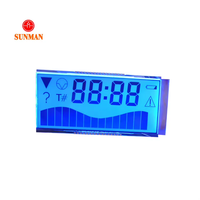 Module LCD Afficheur à segments 4 chiffres TN Transflectif positif Rétroéclairage bleu Broches métalliques 19,5 mm SML04177