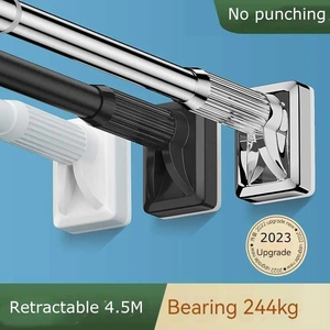 40-450CM Tringles <span class=keywords><strong>à</strong></span> rideaux de douche sans perçage <span class=keywords><strong>Tringle</strong></span> réglable sans perçage <span class=keywords><strong>Tringle</strong></span> télescopique pour vêtements - Product Image 2