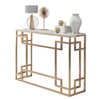 Meubles de luxe d'usine pour salon, table console en marbre, tables d'entrée modernes avec rangement en métal