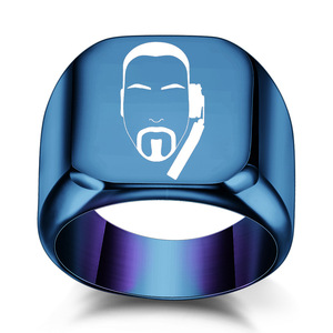 Unisex Square Face Design <b>Ring</b> 18mm Gold Plated Geometric Jewelry Gift for <b>Men</b> Women - Product Image 5