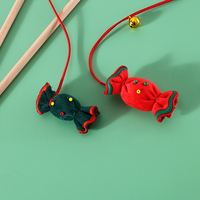 Bâtonnet de chat interactif en forme de bonbon de Noël, avec clochette et jouet en peluche, pour le jeu des animaux de compagnie - Vente chaude
