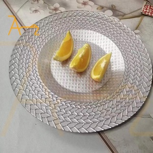 All'ingrosso eleganti piatti per caricabatterie in argento ristorante Hotel Wedding Table decorazioni sottopiatti cena <span class=keywords><strong>pranzo</strong></span> in <span class=keywords><strong>vetro</strong></span> - Product Image 6