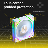 Ventilateur de refroidissement pour boîtier PC avec roulement à billes ARGB PWM de 120 mm, dissipateur thermique en aluminium, 800-1800 tr/min, 58,62 CFM, 31,2 dB, ventilateurs noirs