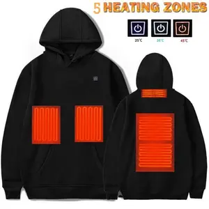 Usb akülü isıtmalı kadın erkek ceket akıllı sıcaklık kontrolü açık klasik tarzı ısıtmalı Hoodie