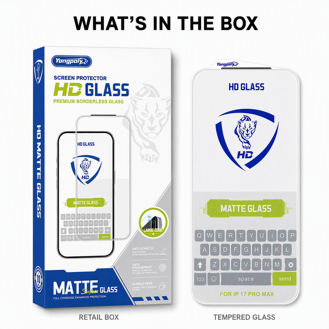Anti-Glare Matte Tempered Glass Screen Protector for iPhone 17 Pro Max Wholesale 9H Anti-Fingerprint Oleophobic Coating