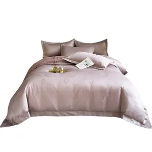 Atacado Satin jacquard quatro peças conjunto de cama conjuntos