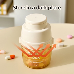 Luxury Portable Health Care Holders Medicine <b>Container</b> Plastic Round Transparent Pill Box Organizer Storage Cases - Product Image 4